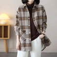 thumbnail image 2 of Cute Cardigans Women Plaid Fleece Lined Thickened Color Casual Long Sleeve Button Up Shirt Jacket Cozy Comfort Fit Lightweight Cardigans, 2 of 5