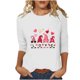 thumbnail image 2 of RKSTN Valentine's Day 3/4 Sleeve Tops for Women Oversized Crewneck Valentines Graphic Print Short Sleeve T Shirt Womens Casual Solid Round Neck Loose Comfy Three Quarter Sleeve Shirt Spring Clothes, 2 of 7