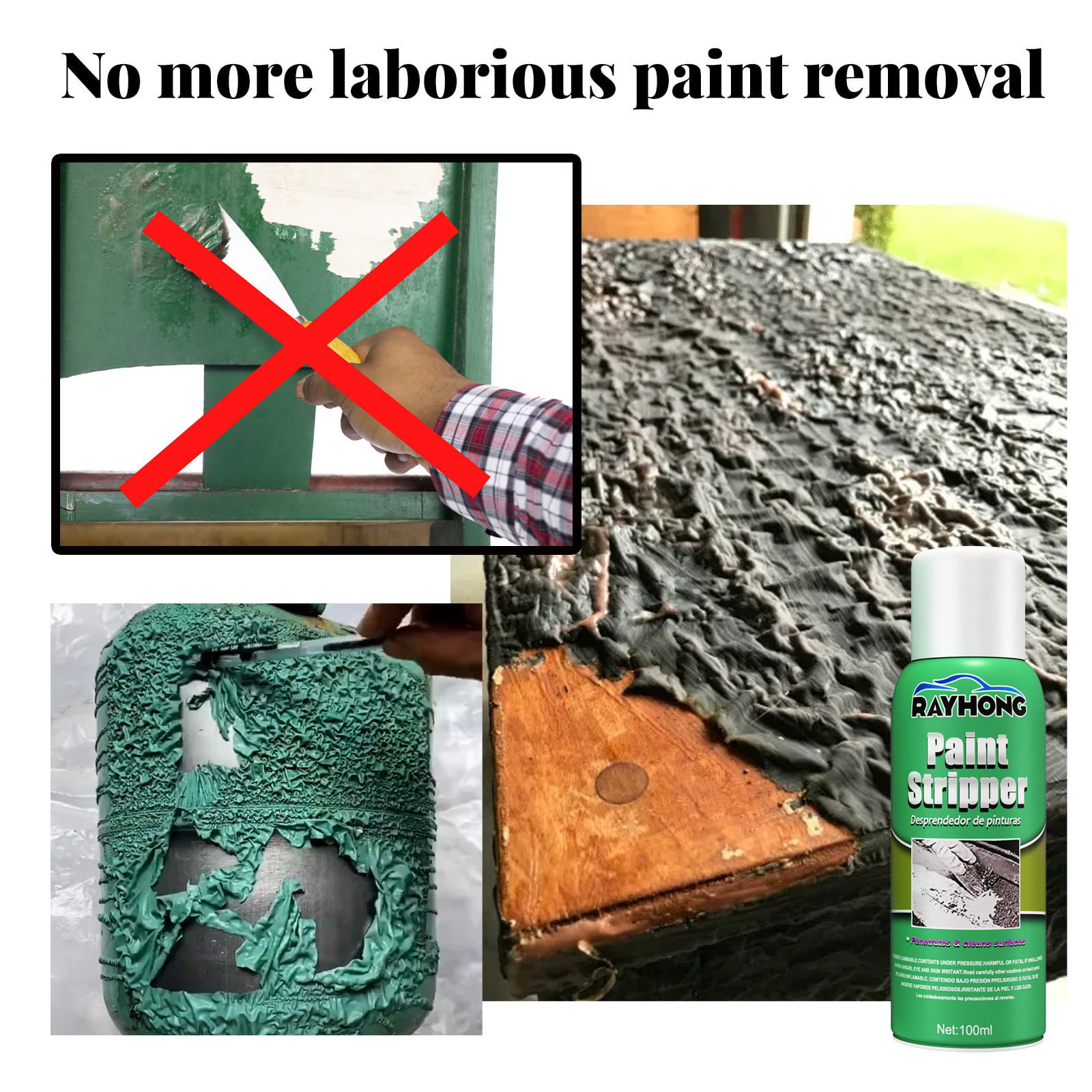 LXINYE Powerful Paint Remover,Paint Stripper Metal,Paint Remover for Metal  Surfaces,Paint Remover from Wood,Paint Stripper Wood,Efficient Paint