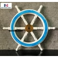 thumbnail image 4 of White Washed Ship Wheel Wood Ship's Wheels/Wood Ship Steering Wheel/Nautical Home Decor Pirate's Wall Hanging Sculpture & Accessories (12 Inches), 4 of 5