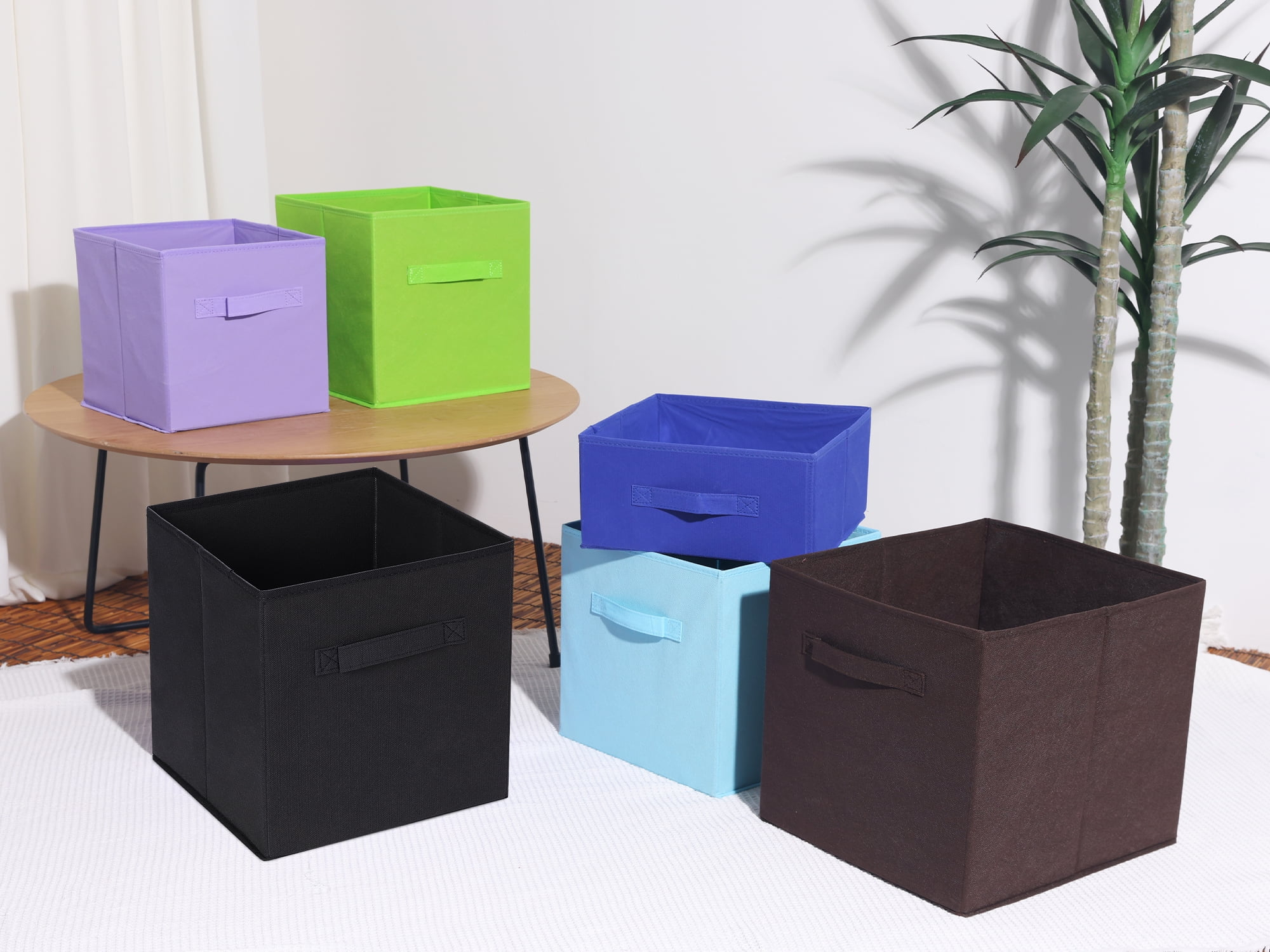 Unique Bargains Fabric Storage Cube Storage Bin Black 12.2*12.2*12.2in