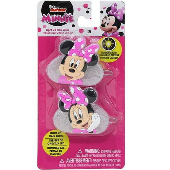 Minnie 2pk Light Up Hair Clips on Card