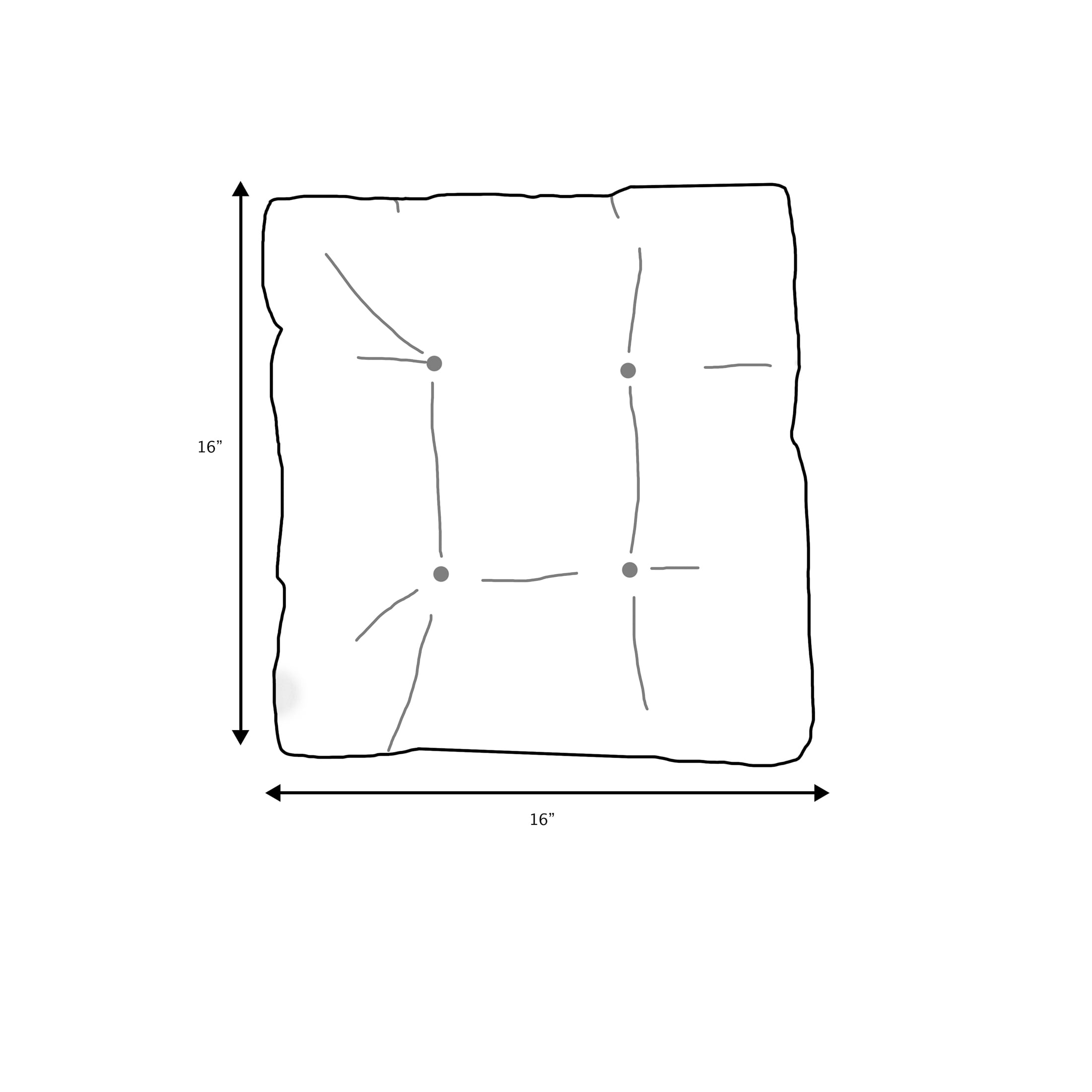 Sorra Home Black Tufted Chair Cushion Square Back 16 x 16 x 3 (Set of 2)