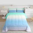 thumbnail image 2 of Homewish Ombre Tie Dye 3-Piece Full Size Comforter Sets For Children Kids Teens,Abstract Gradient Watercolor Bedding Comforter Set,Teal Blue Lightweight Bedding Sets,Ultra Soft Home Decor,Reversible, 2 of 8