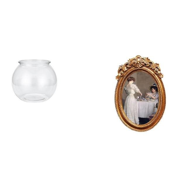 Acuario de escritorio,Pecera pequeña transparente,pecera,jarrón,mesa,Marco de fotos,Marco de fotos vintage para colgar en la pared,Soporte para marco de fotos de mesa de escritorio