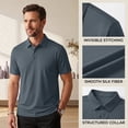 thumbnail image 6 of Men's Summer Casual 3-Button Polo Shirts Solid Color Classic Soft Breathable Fabric Tops, M, 6 of 8