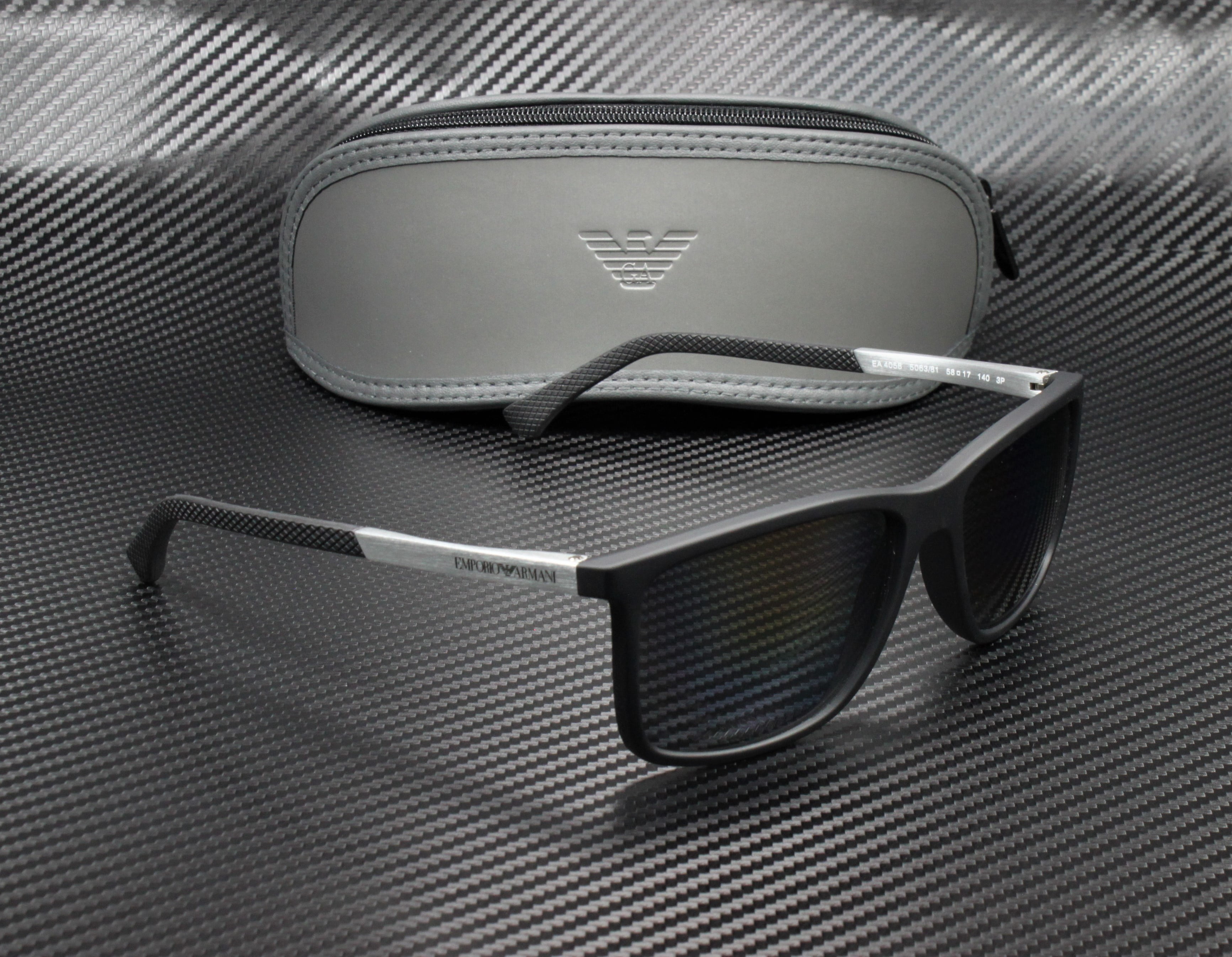 EMPORIO ARMANI EA4058 506381 Black Rubber Polarized Grey 58 mm Men's Sunglasses