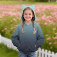 thumbnail image 2 of YunPes Girls Casual Bear Ear Hoodies Winter Warm Pullover Comfy Fleece Sweatshirts Long Sleeve Trendy 2025 Tops with Pockets, 2 of 3
