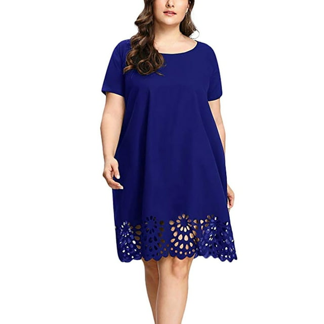 QIPOPIQ Robes pour Femmes Longue Robe Fluide à Volants Manches Courtes Tendance Robe d'Été Ajourée Décontractée 2023 Offres