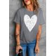 thumbnail image 4 of ABPHQTO Camiseta estampada con estampado de hojas de rosas blancas y cuello redondo para mujer, 4 of 5