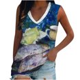 thumbnail image 3 of Tops de chaleco de impresión sin mangas de ocio con cuello en V de moda para mujer Fridja  qr5795, 3 of 5