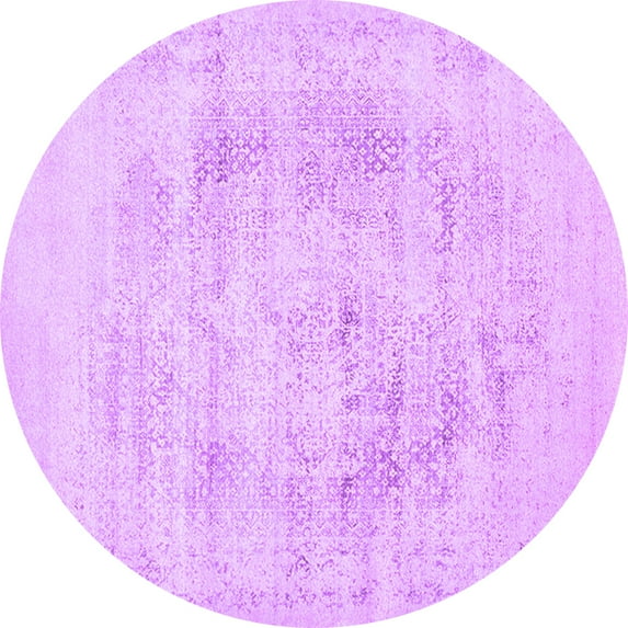Ahgly Company Indoor Round Oriental Purple Industrial Area Rugs, 4' Round