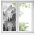 thumbnail image 2 of Black Grey Mountain Window Privacy Film, Misty Forest Nature Woodland Pine Tree Landscape Static Cling UV Sun Blocking Tint Film Heat Control Windows Films for Bedroom Window Stickers 17.7"x39.3", 2 of 8