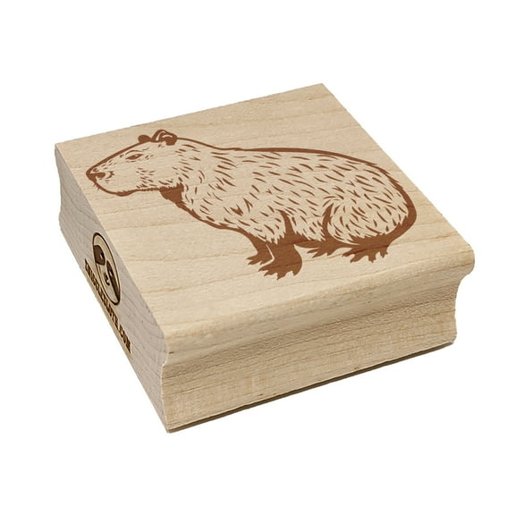 Capybara the Giant Friendly Rodent Square Rubber Stamp Stamping Scrapbooking Crafting - Small 1.25in