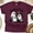 Maroon, variant on Spooky But Cuddly T-Shirt | Cute Ghost and Black Cat Halloween Graphic Tee, Maroon, Size S