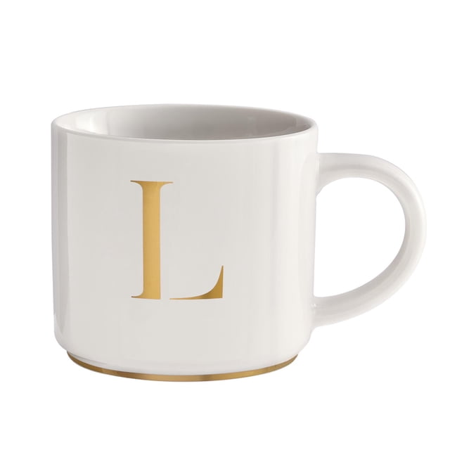 Taza para Café de Iniciales Oro de 500ml LuckyLy, Letra A dorado 500 ml