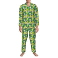 thumbnail image 3 of Fotbe Cartoon Koala Bear and Leaf Pijama de Hombre con Estampado de Manga Larga, Conjunto de 2 Piezas, Ropa de Dormir Suave y Cómoda con Bolsillos-Large, 3 of 7