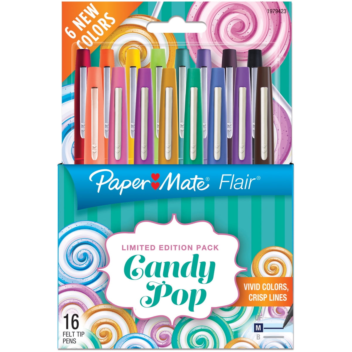 Paper Mate Candy Pop Flair Medium Felt Tip Pens 16/Pkg-Assorted