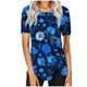thumbnail image 1 of Blusas de Manga Corta para las Mujeres Botón Impreso Cuello Redondo Top Casual, Blusas para las Mujeres Casual, 1 of 5