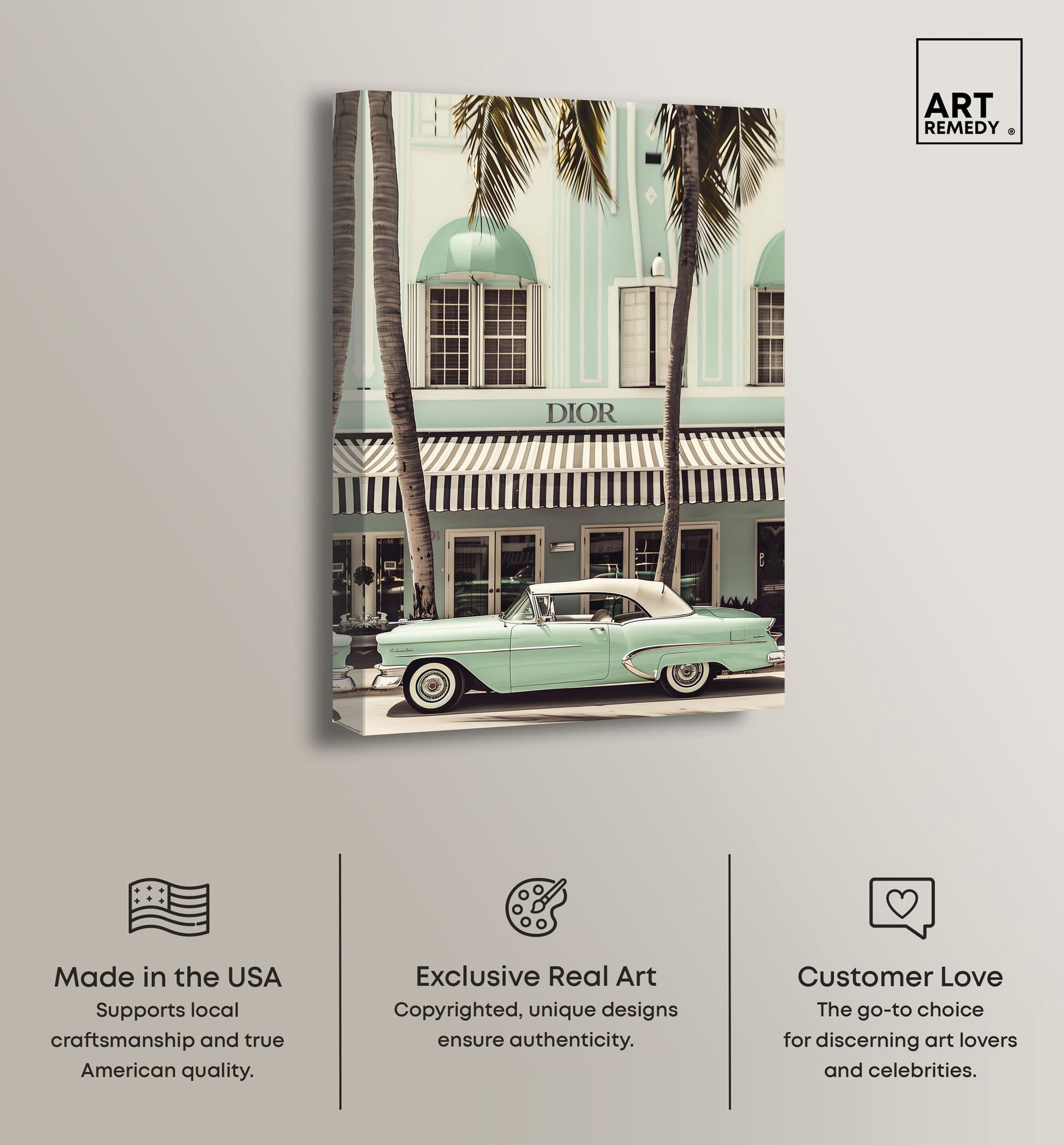 Art Remedy Retro Travel Photos Canvas, 10" x 15", Gallery Wrapped, Vintage Mint Green Cruise