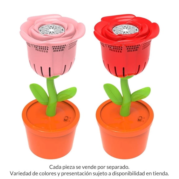 Maquina de burbujas Play Day de Plástico con Diseño de Rosa con Luz Multicolor 1 Pieza
