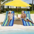 thumbnail image 3 of YANG2 3 Pieces Beach Chairs for Adults, Lightweight Lawn Lounge Chairs with 5 Adjustable Recline Position, Zipper Pocket, Backpack 2 Pack Beach Chairs Set with Folding Side Table-Stripe, 3 of 9