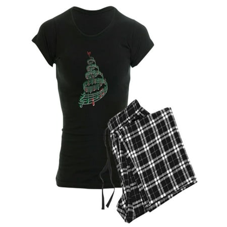 

CafePress - Christmas Tree With Music Notes And Heart Pajamas - Women s Dark Pajamas