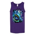 thumbnail image 2 of Great White Shark Species in Ocean | Mens Fishing Graphic Tank Top, Purple, Small, 2 of 3