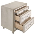 thumbnail image 3 of Antonella Upholstered 3-drawer Nightstand Ivory and Camel, 3 of 4