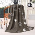 thumbnail image 2 of Brown Dog Paw Footprint Blanket,Comfortable Soft Lamb Wool Throw Blanket,All Season,Warm Lightweight Blankets for Sofa Bed Couch Living Room Chair,60"x80", 2 of 4