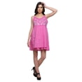 thumbnail image 1 of Moomaya Embroidery Dress For Women Spaghetti Straps Top Solid Short Tunic, 1 of 1