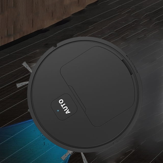 Robot Aspirador Delgado Automático Recargable Pequeño Electrodomésticos Silencioso 800mAh Batería Robot de Barrido Mejorado para Alfombras Hogar Masco negro Soledad aspiradora