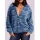 thumbnail image 2 of Suéter PRETTYGARDEN a Rayas Azul con Cuello en V y Botones Talle S, 2 of 4