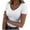White, variant on Jalioing Womens Short Sleeve V Neck Tops Solid Color Ribbed Knit Casual Tee Summer Fashion Slim Basic Shirts