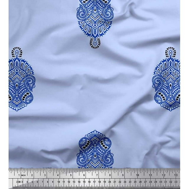 Soimoi Tissu Poly Georgette Motif Cachemire au Mètre 42 Pouces de Large