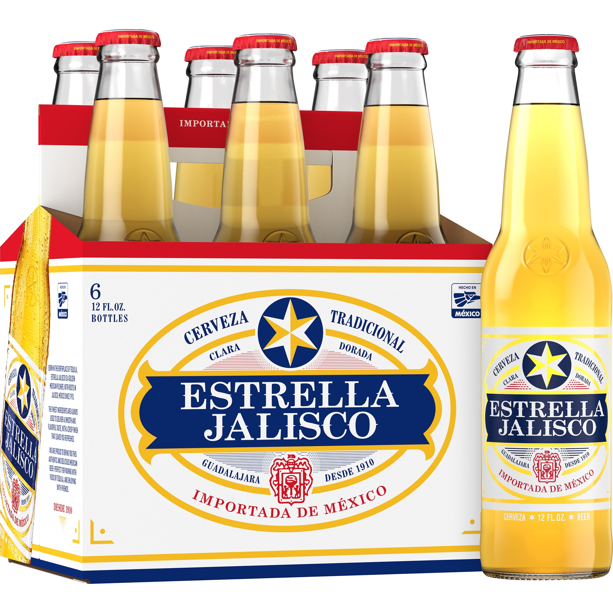 Estrella Jalisco Beer, 6 Pack 12 fl. oz. Bottles, 4.5 ABV Walmart