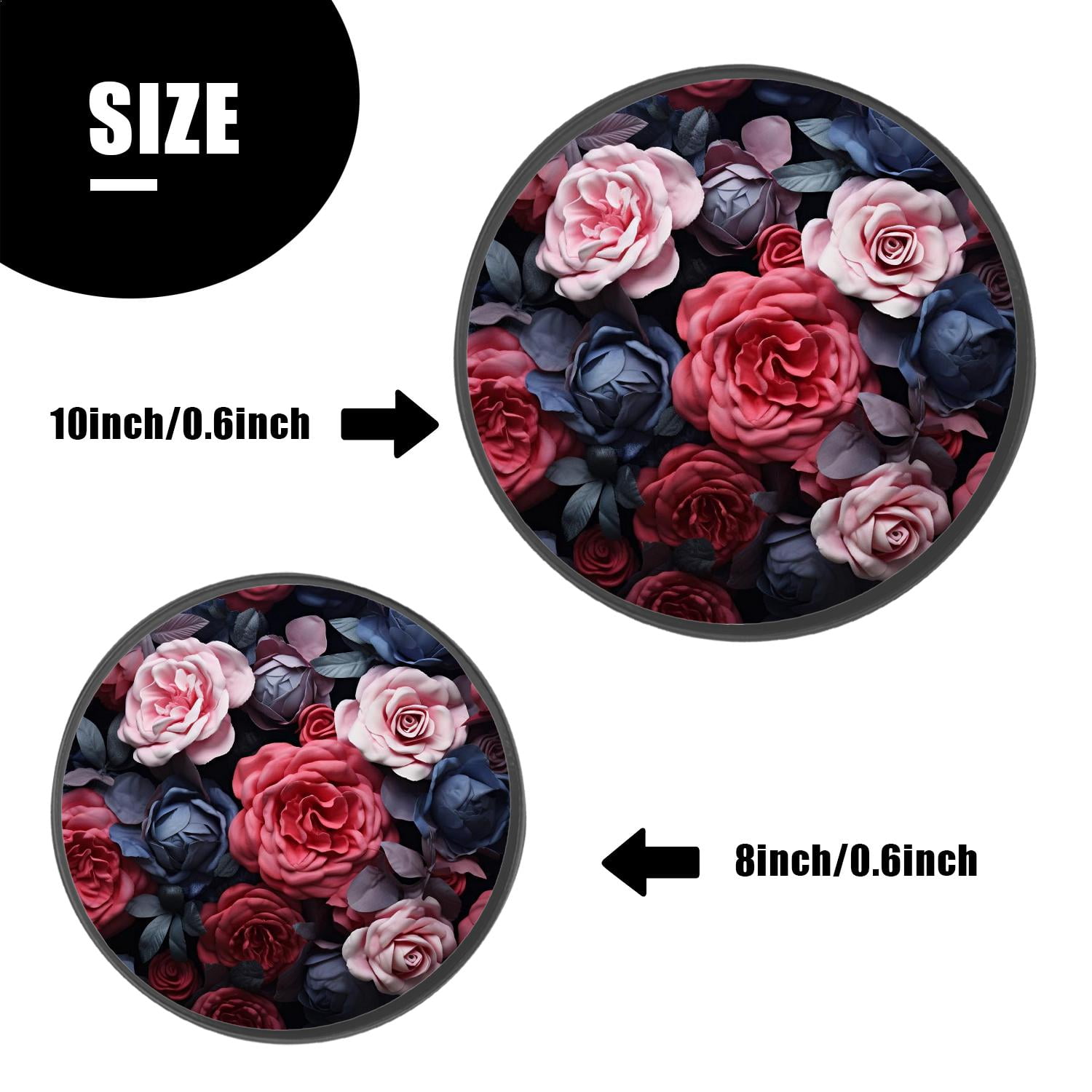 Stove Burner Covers 4 Pcs for Home Decor Cooktop Decorative ,Pink Rose picture, Round Electric Stove Burner Covers 8Inch And 10Inch