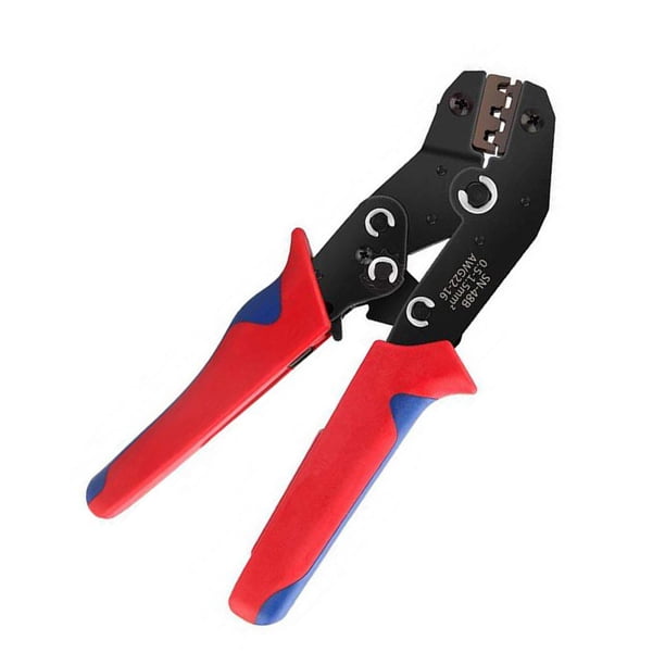 Riwesomey Terminales de crimpado de 2,8/4,8/6,3mm, conector de cable y aislado, conectores de pala de cable eléctrico, Kit de mangas aisladas Artesanía 48b alicates de crimpado