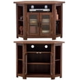 thumbnail image 6 of PHOYAL Farmhouse Corner TV Stand for TVs up to 48 Inchs with 2 Doors and Storage Shelves, Walnut, 6 of 7