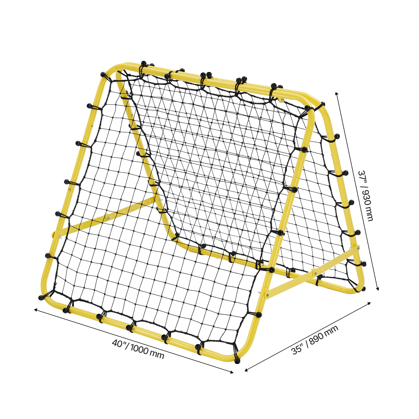 KFFKFF Football Bounce Back Net, 40"x35"x37" Compact Soccer Training Presents, Completely Flexible Angles Goal Mesh, Tools & Gear for Children, Adolescents & All Ages