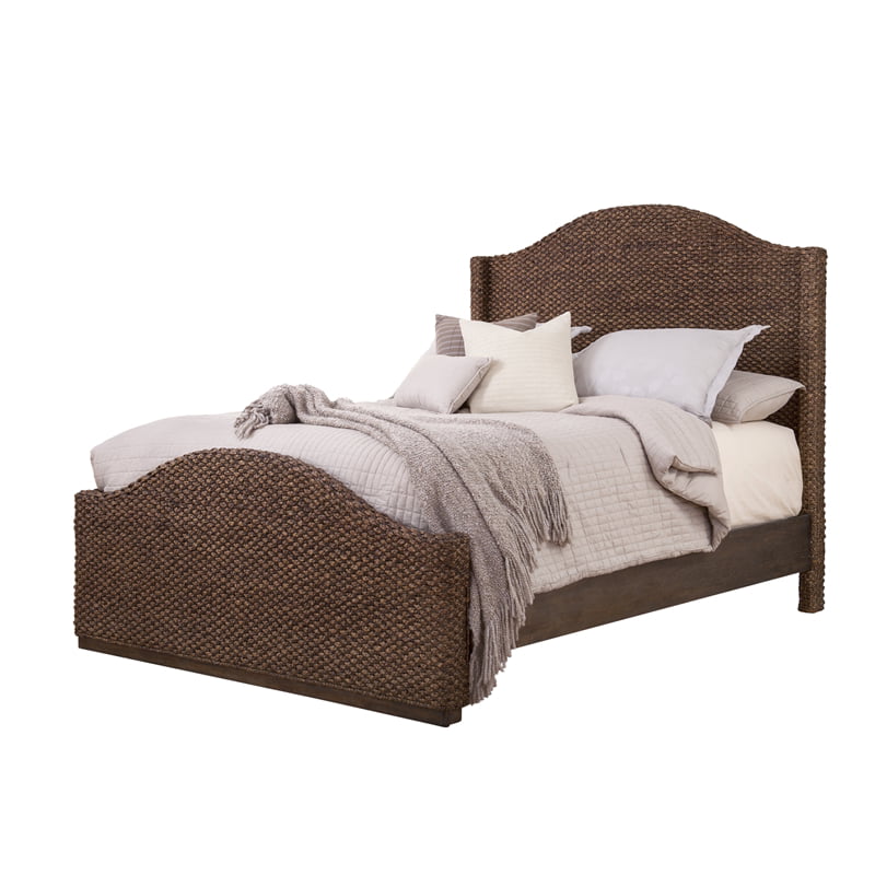 Seaside King Woven Bed Rush Com, Seagrass Sleigh Bed King