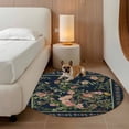 thumbnail image 2 of Black Flowers Round Area Rug 3Ft Washable Small Circle Rugs for Kitchen Entryway, Spring Floral Elegant Pastoral Vintage Non-Slip Carpet Floor Mats Indoor Outdoor Carpet Runner Aesthetic Home Decor, 2 of 8