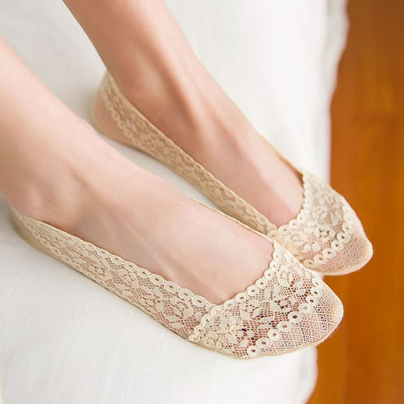 Women Summer Lace Antiskid Liner Low Cut Socks Slipper Socks for Men with Non Size 12