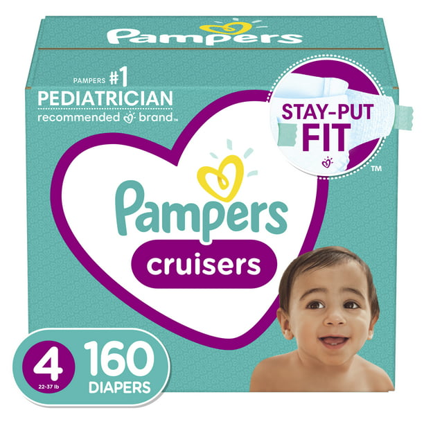 lichten Je zal beter worden Componeren Pampers Cruisers Active Fit Taped Diapers, Size 4, 160 Ct - Walmart.com