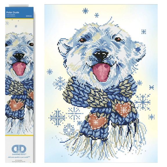 Diamond Dotz Polar Dude Animal Diamond Painting Kits for Adults - Diamond Art Kits a Relaxing Creative Craft Kit with Dotz Gems 14"x20"