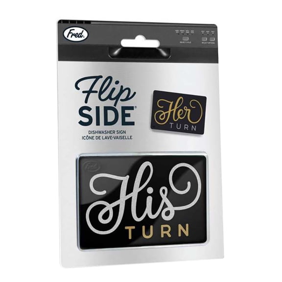 Fred 5229132 FLIPSIDE Clean/Dirty Magnetic Dishwasher Sign, One Size, HIS/HERS