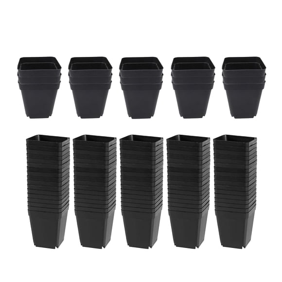 harayaa 100 Pcs Pot de Bonsaï Pot de Plante Carré avec Trous de Drainage Style de Culture Réutilisable C