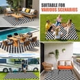 thumbnail image 4 of Black White Plaid Outdoor Rug for Patio/Deck/Porch, Non-Slip Large Area Rug 4 x 6 Ft, Modern Buffalo Check Gingham Art Indoor Outdoor Rugs Washable Area Rugs, Reversible Camping Rug Carpet Runner, 4 of 8