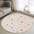 thumbnail image 2 of Round Rugs 3 Ft, Valentine's Day Non Slip Area Rugs for Kitchen Bedroom Entryway, Red Love Heart Romantic Beige Burlap Washable Carpet Runner Rug Floor Mats for Bedroom Home Decor, 2 of 9