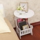 thumbnail image 4 of Mesa auxiliar redonda compacta para dormitorio y sala de estar, no requiere tapete Mesa auxiliar minimalista de inspiración europea, 4 of 5